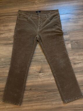 Chaps Ralph Lauren Brown Corduroy Pants — Casual Straight Fit